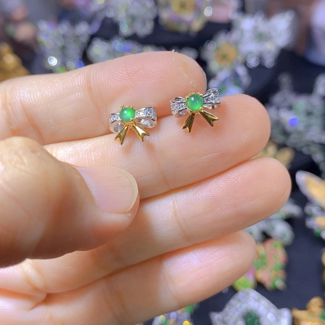 翡翠银S925镶嵌吊坠(不含链)天然翡翠