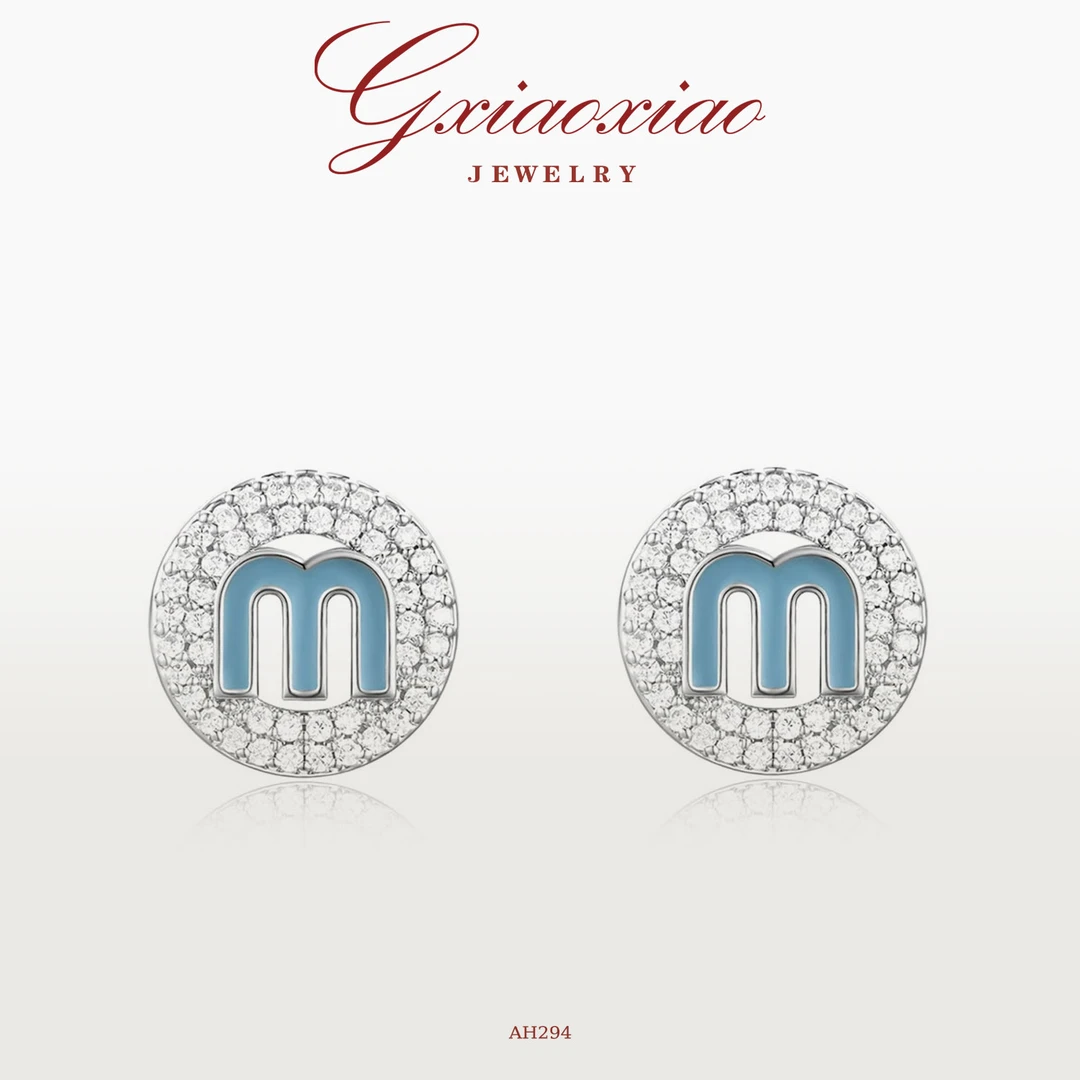 G XIAOXIAO 镀K金 气质时尚百搭字母M耳环 AH294