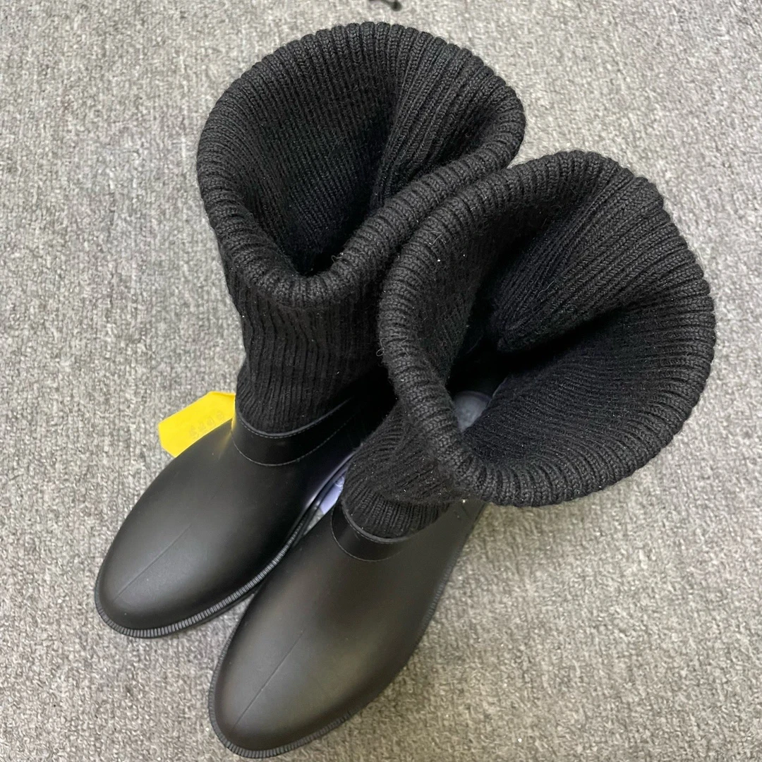 99新 FERRAGAMO/菲拉格慕 时尚套穿中筒靴 35.5码/12054