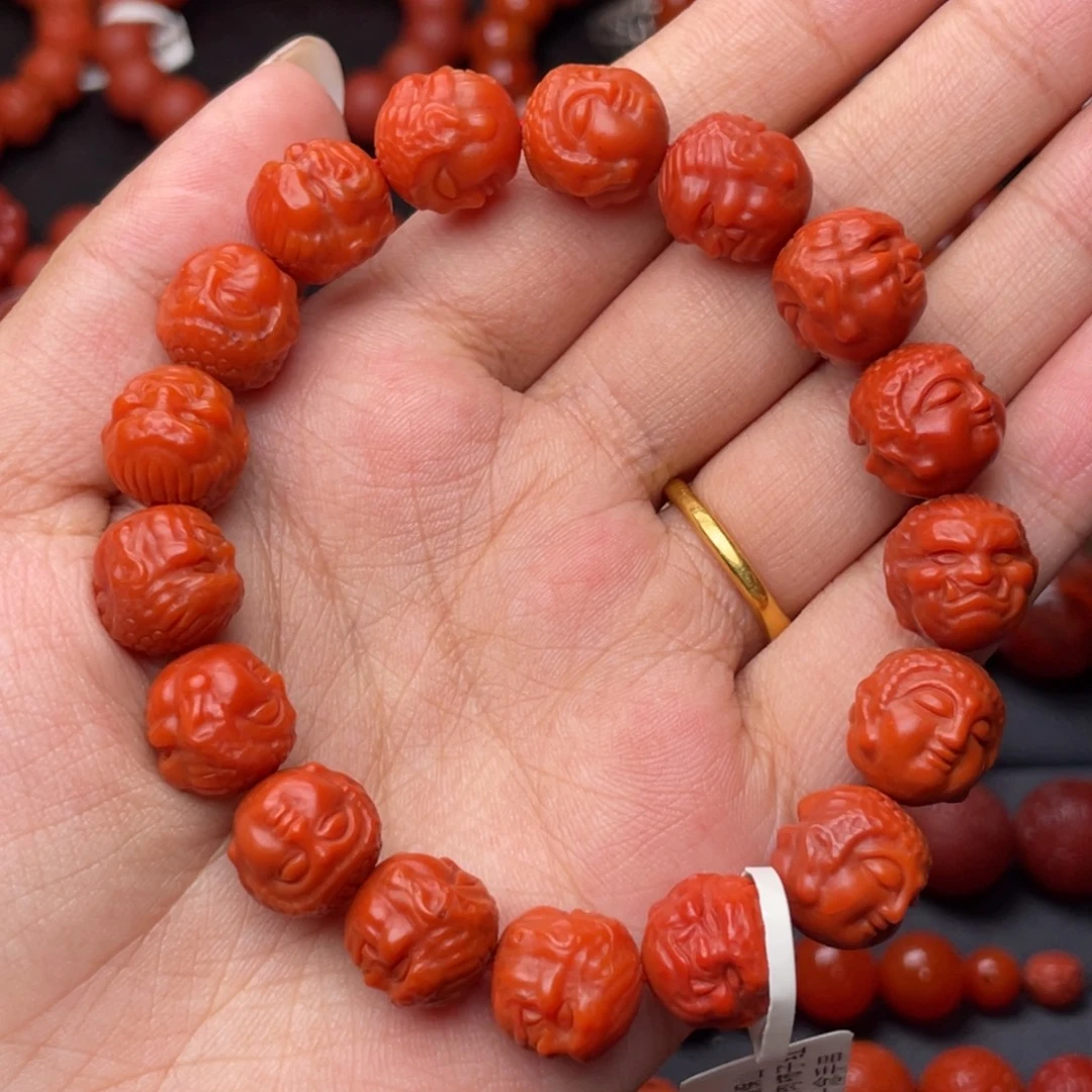 南红玛瑙未镶嵌手串Y12mm收藏满红满肉柿子红佛魔一念手串