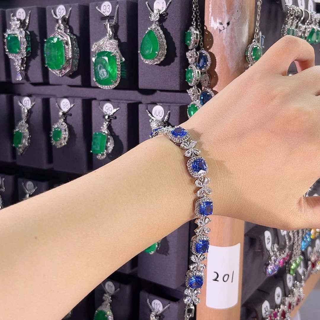 手链蓝宝石银S925镶嵌