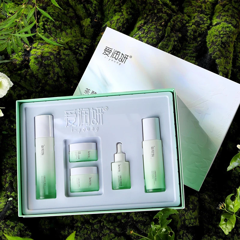 爱润妍官方专卖店茶酵控油平衡补水保湿精华水乳面眼霜护肤品系列