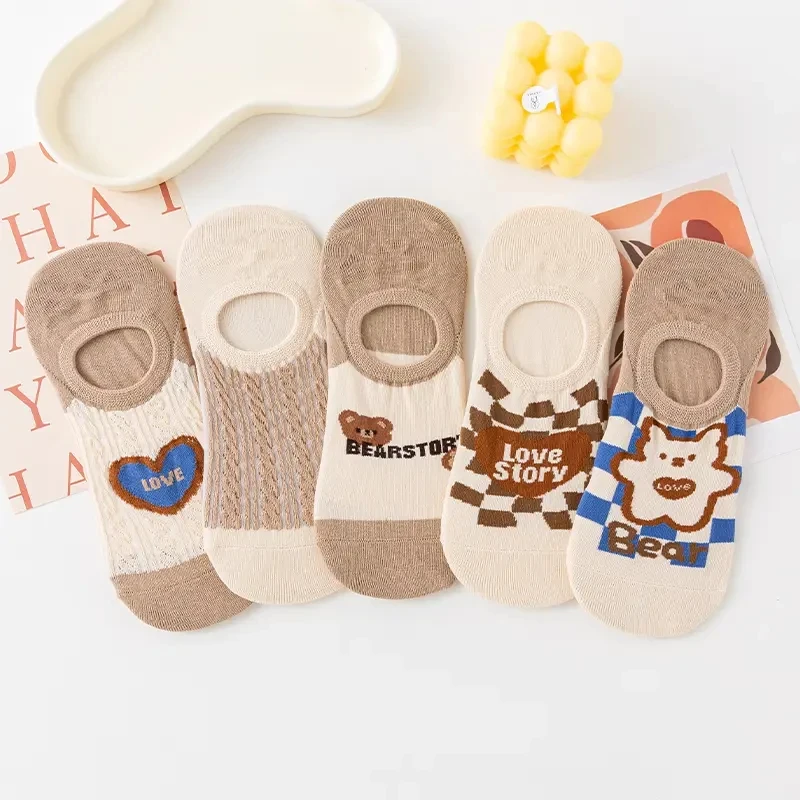 韩版卡通百搭隐形船袜低帮薄款短袜浅口ins袜子女不掉跟春夏女士