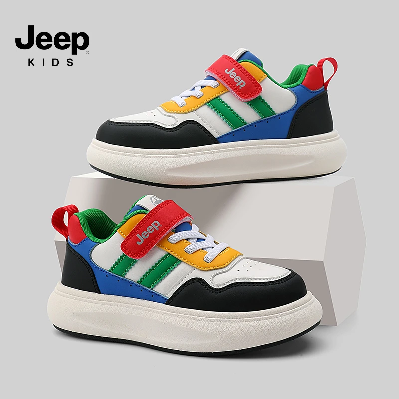 jeep男童休闲运动鞋子时尚女童板鞋春秋透气潮流儿童软底防滑轻便