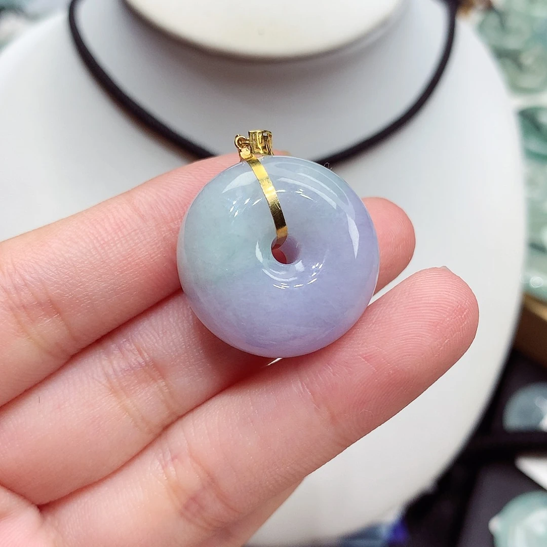 颈饰18K金镶嵌翡翠翡翠1，24.2/12.5