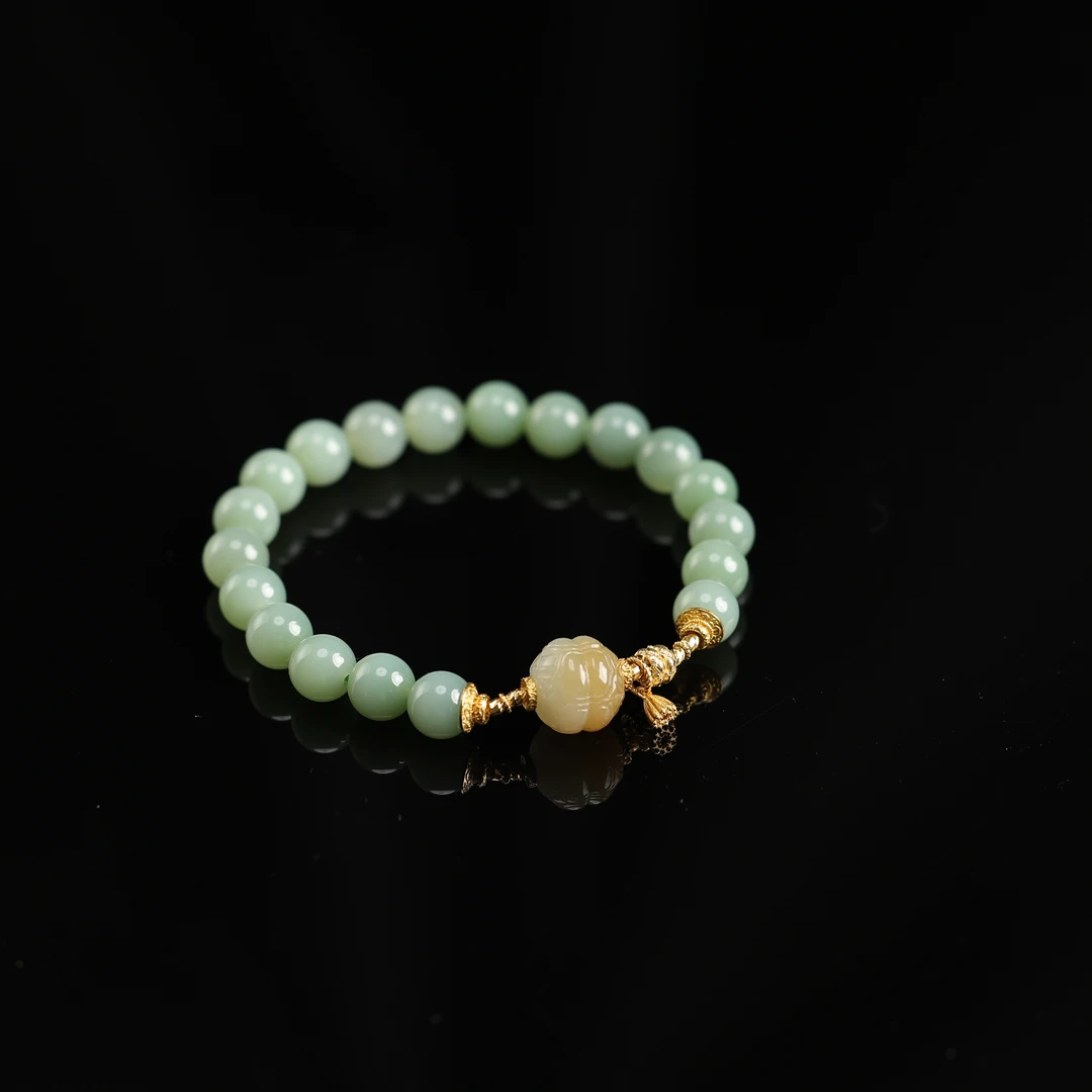 本真 | 本真传承 |“新声”珍藏级精品和田玉高色粉青8mm手串