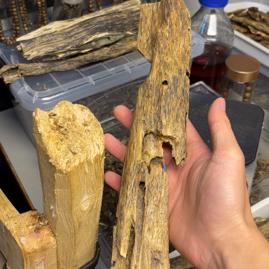 沉香碎屑沉香【乌身圆叶】海南虫漏香130克