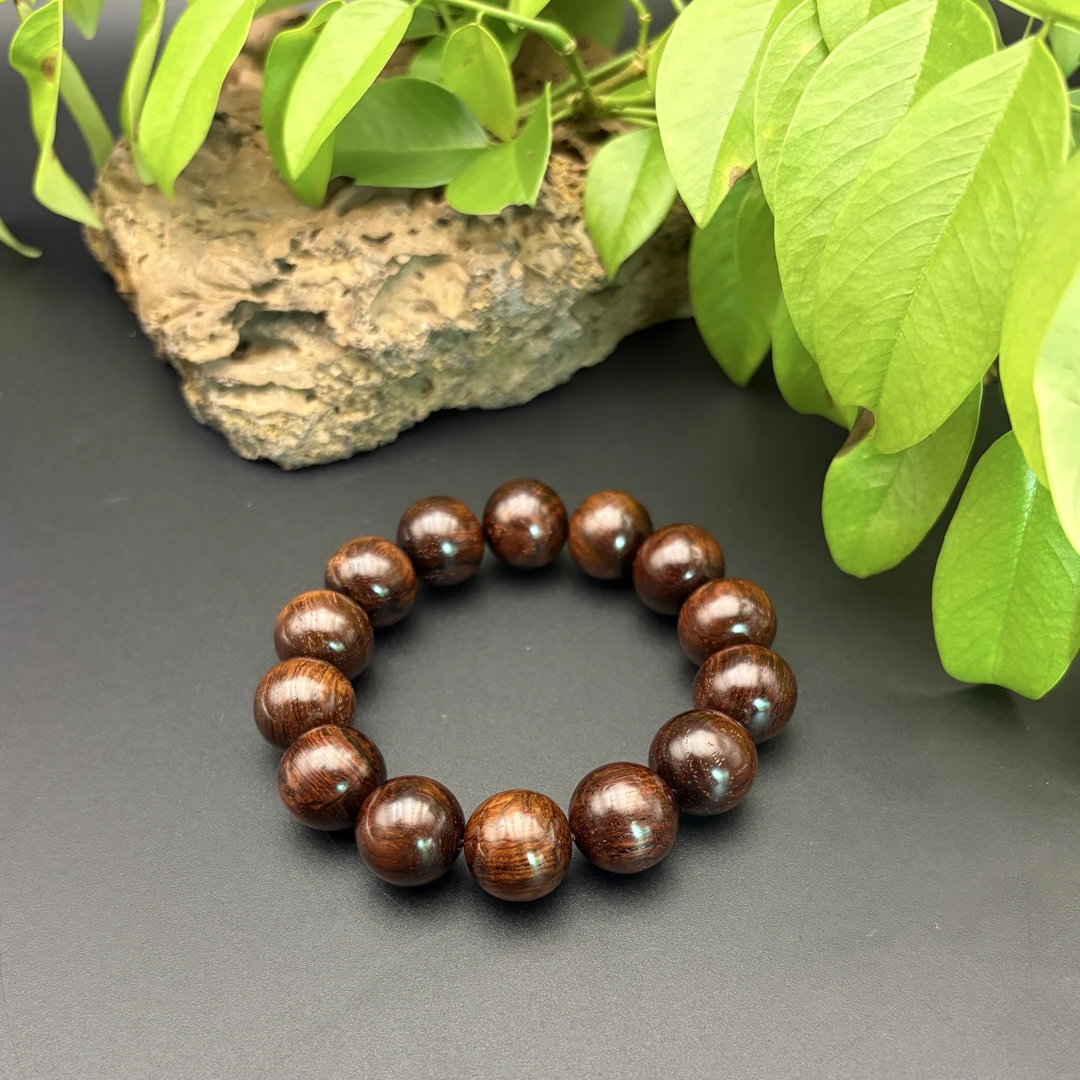 海南黄花梨紫油梨土埋褶皱水波1.6手串全球检测Z161780