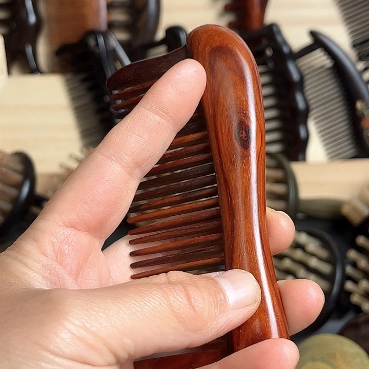 红酸枝木类檀木插齿梳子