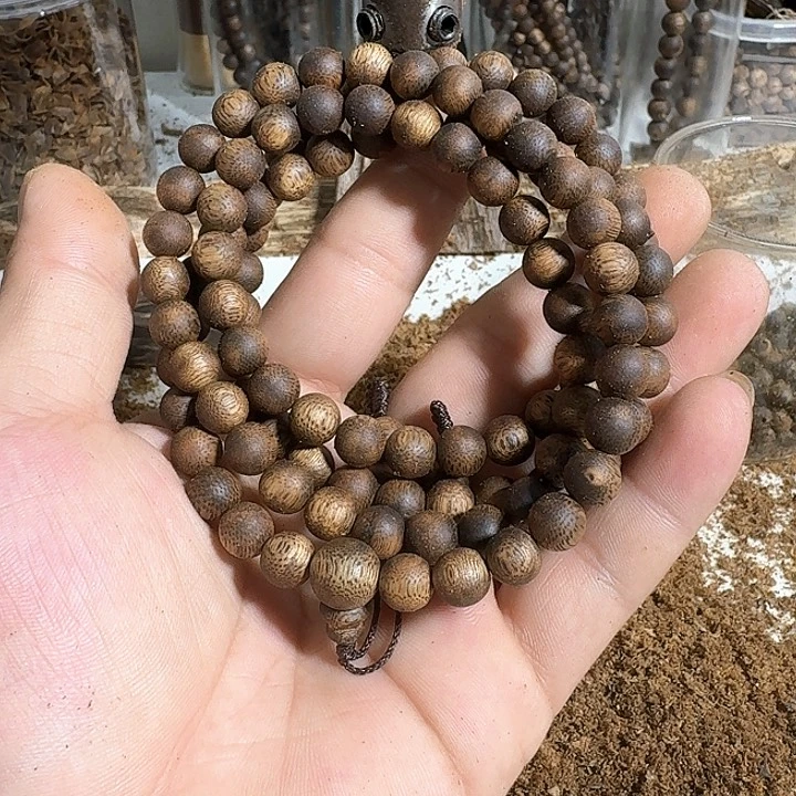 沉香碎屑沉香无*奇楠多圈圆珠08-23.8克