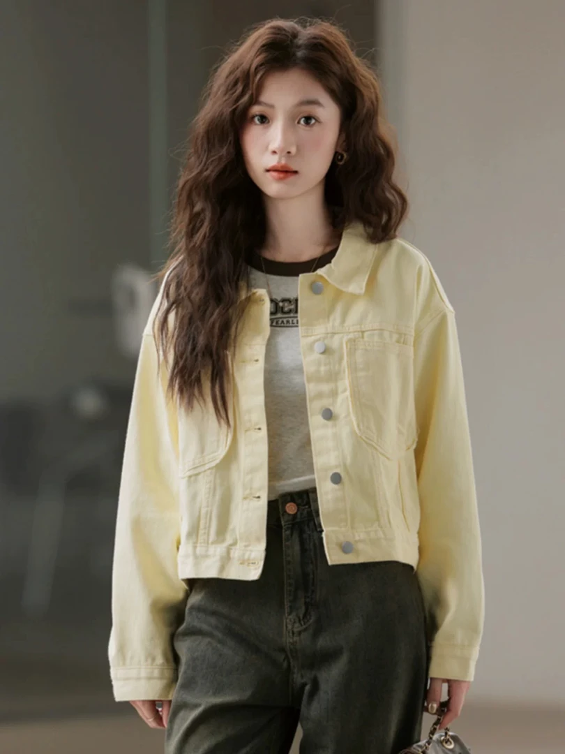 女宽松chic风秋冬短款休闲短外套百搭长袖春秋ins