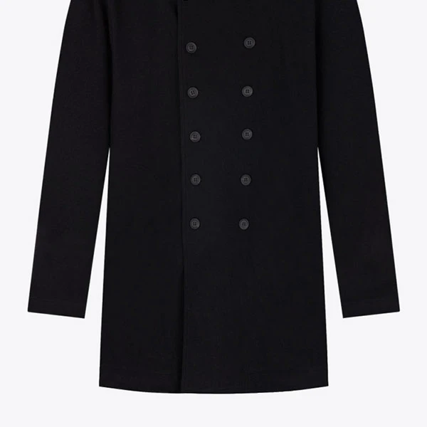 YOHJI YAMAMOTO山本耀司绵羊毛双排扣男大衣外套HXT6017221A0002
