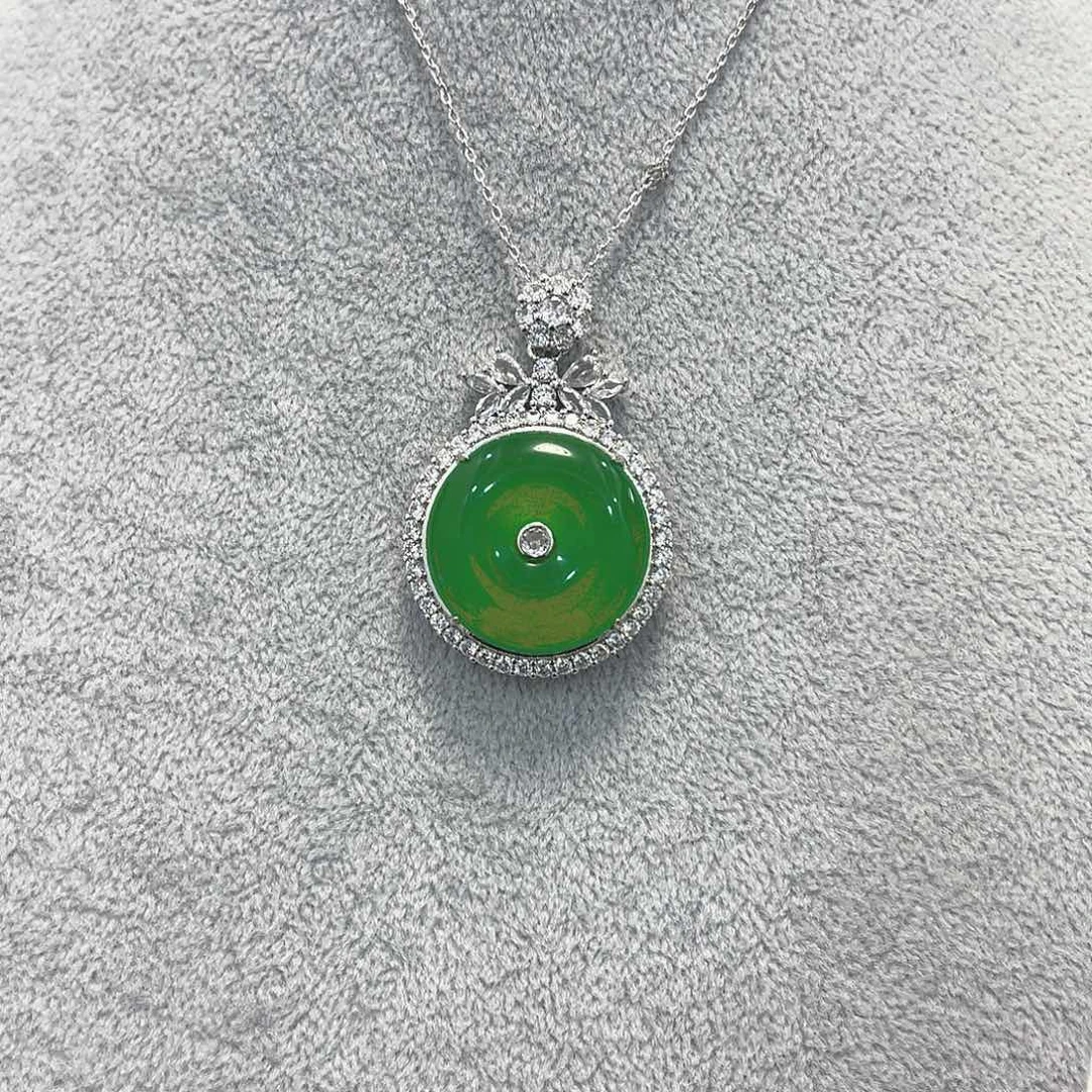 翡翠银S925镶嵌颈饰吊坠30