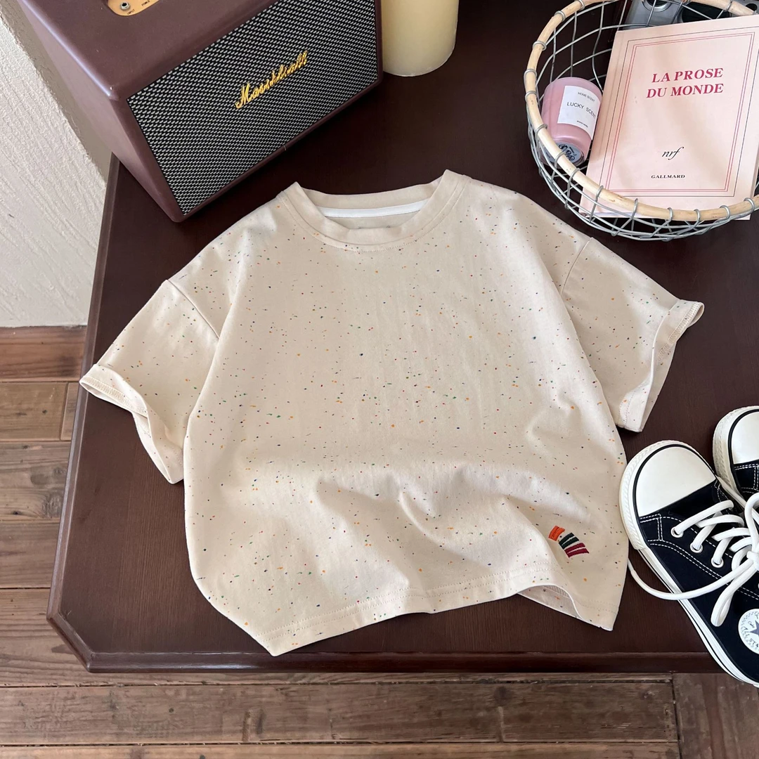 儿童纯棉T恤男童女童短袖夏季宽松半袖洋气韩版新款圆领宝宝上衣