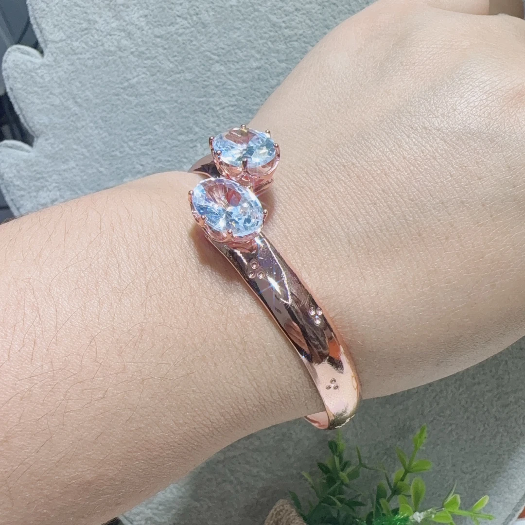 合金玻璃手链 白色妈妈款手镯 ئاق كۆز بىلەيزىك