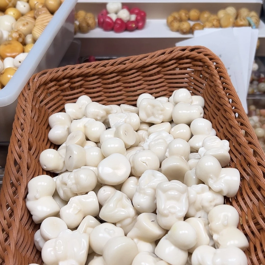 手串菩提根/象牙果瑕疵不手把件5颗有裂