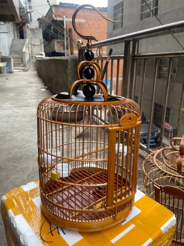小鸟圆笼直径26公分黄腾绣眼笼 石燕笼