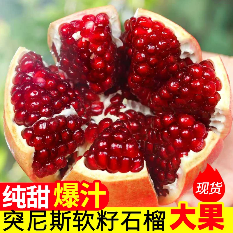 四川会理突尼斯软籽石榴爆汁5斤大果新鲜水果当季红宝石少无籽甜