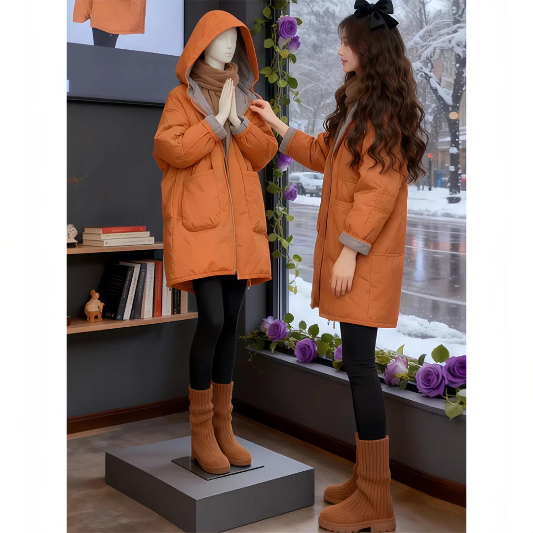 棉服女冬季2025新款今年流行爆款中长款棉衣夹棉外套保暖上衣棉袄