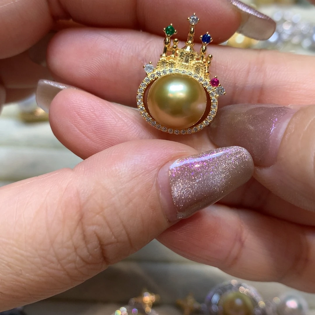 海水珍珠银S925镶嵌颈饰