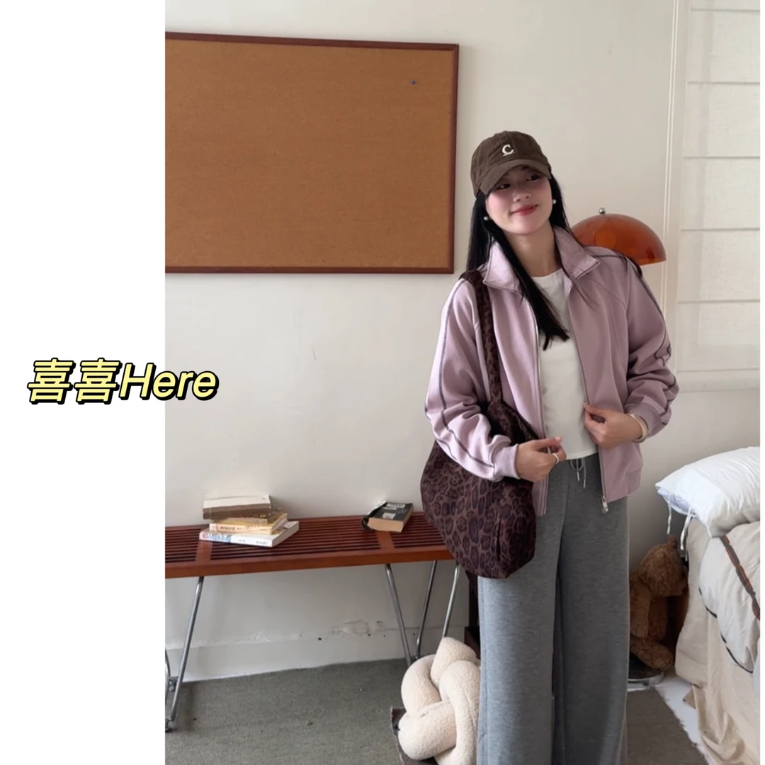 今喜Here.酱紫卫衣.韩系秋冬型拉链女卫衣外套韩版百搭休闲