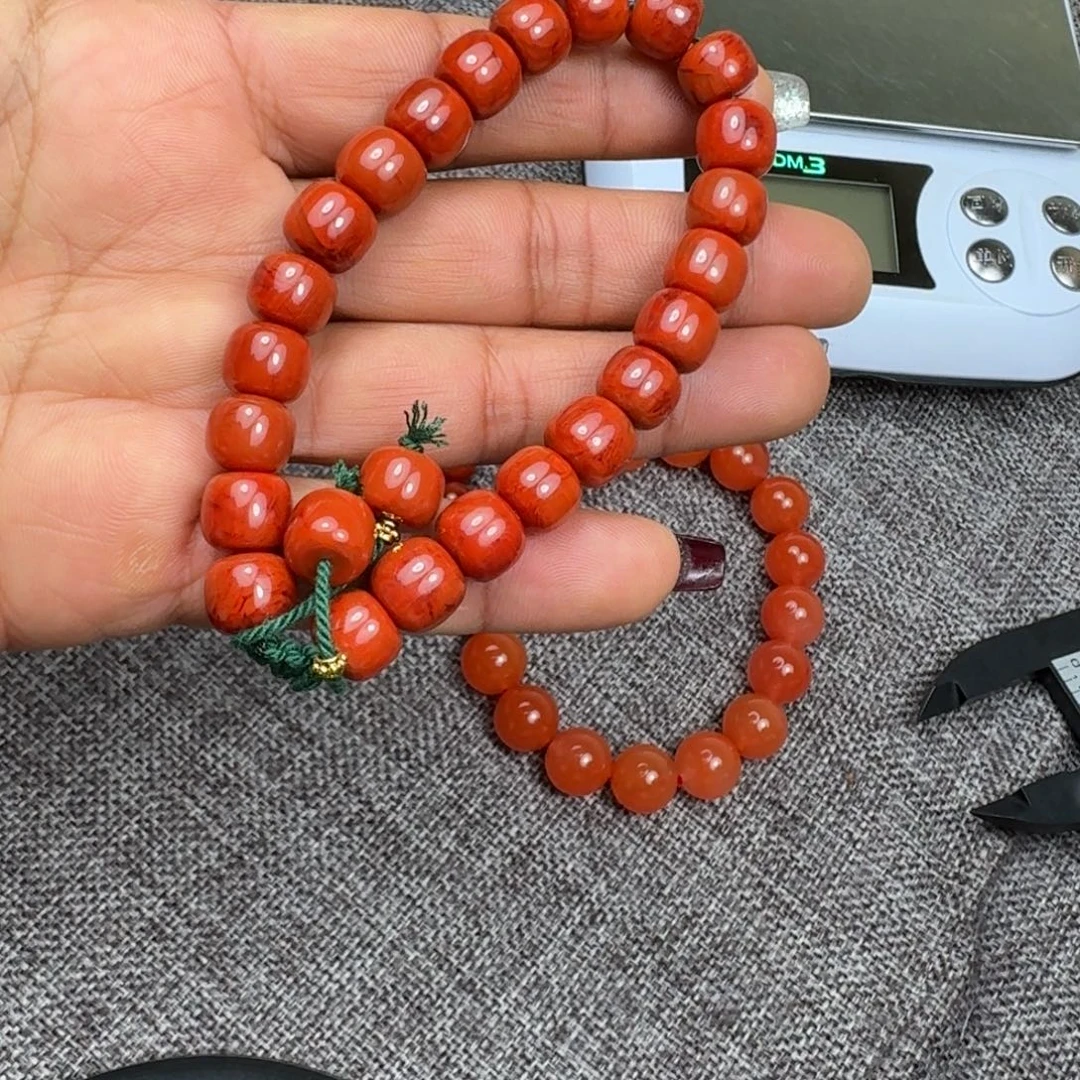 南红玛瑙未镶嵌手链