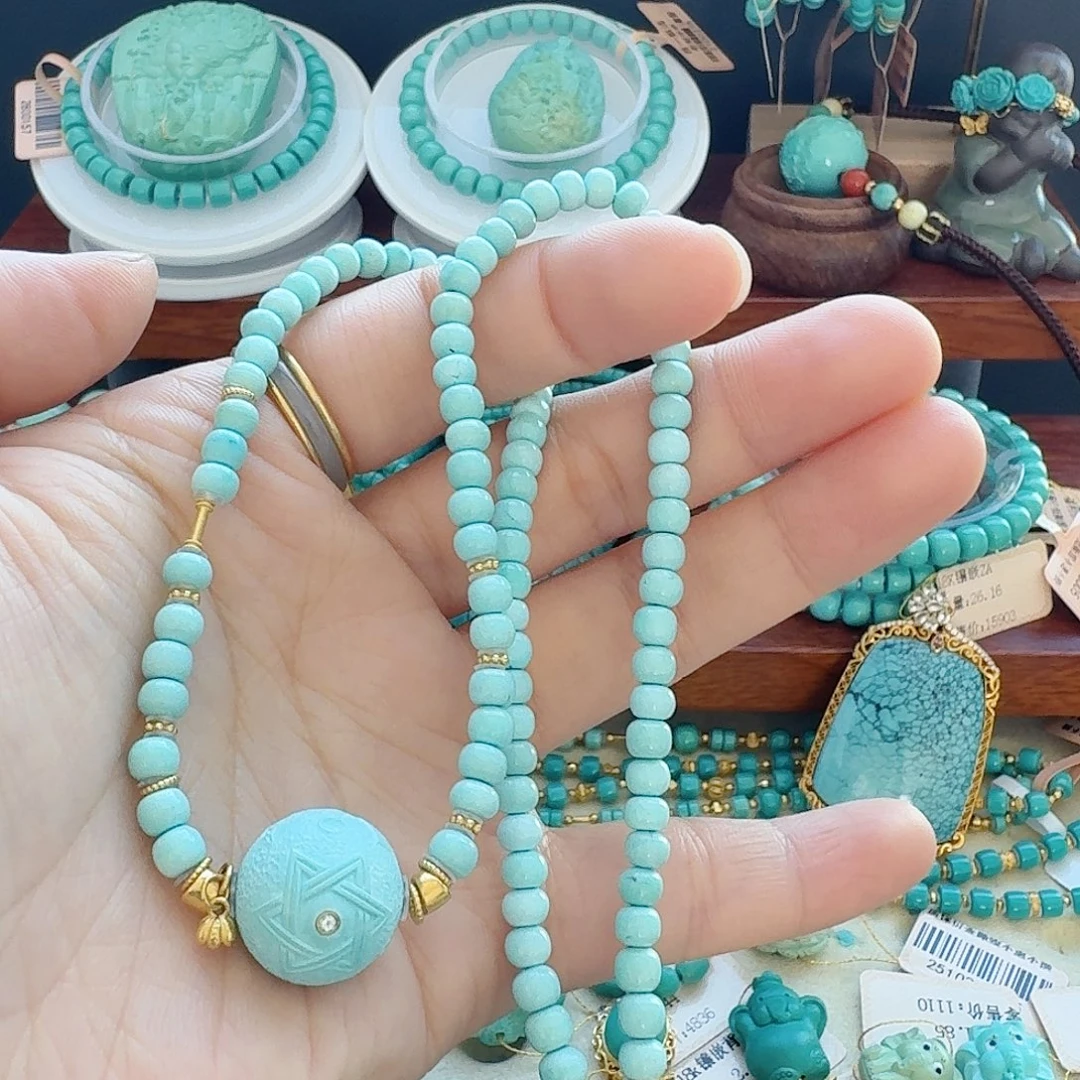 绿松石18K金镶嵌珠宝半成品