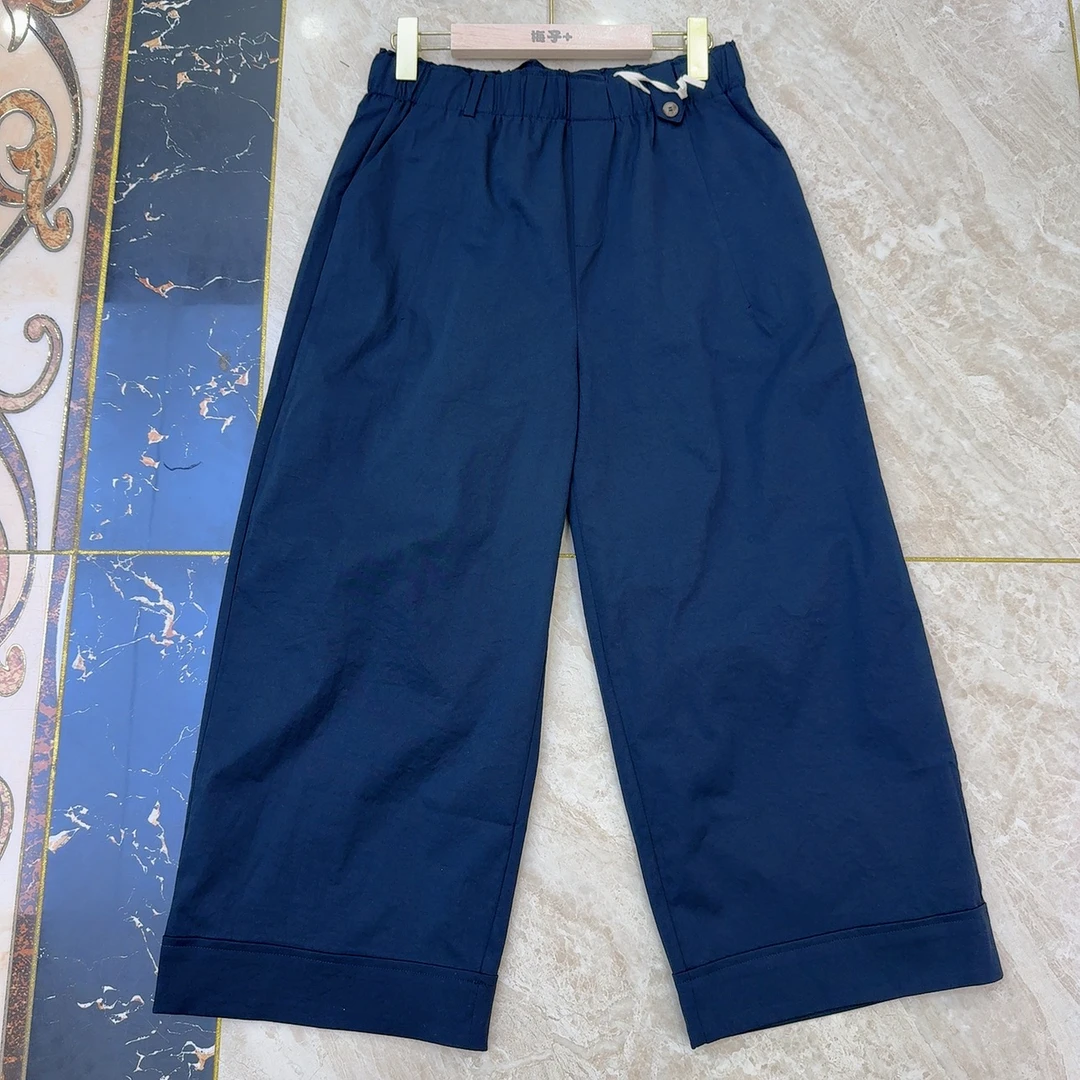83319薄款阔腿九分裤女夏季宽松直筒透气百搭