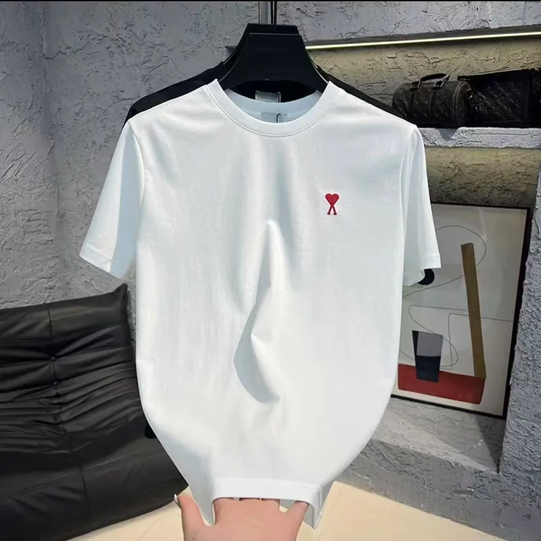 100%纯棉 男女款高奢时尚圆领宽松百搭春夏T恤[胸标小爱心]15