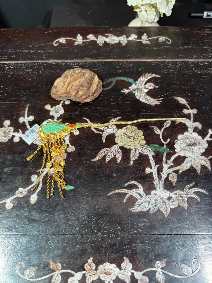 1.2香港王老板-翡翠镶嵌发簪3e112