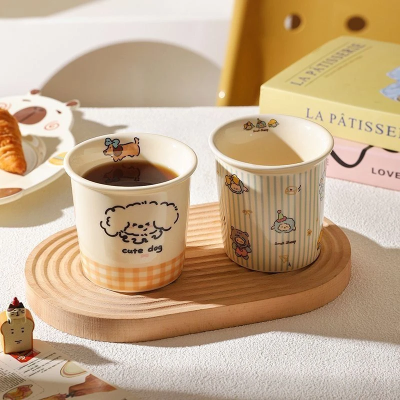 卡通手握咖啡马克杯可爱拿铁杯牛奶陶瓷高颜值杯子家用喝水情侣TJ
