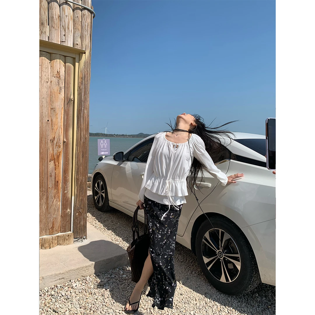 70不是七十【叠穿松弛感】针织提花坑条吊带防晒罩衫两件套