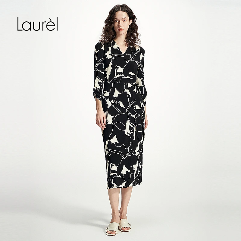 Laurel25春新款印花连衣裙女LWD351Y07800