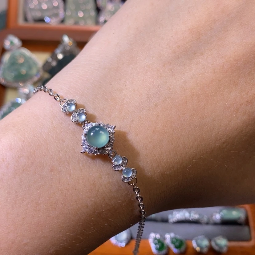 【闪购商品】翡翠银S925镶嵌颈饰