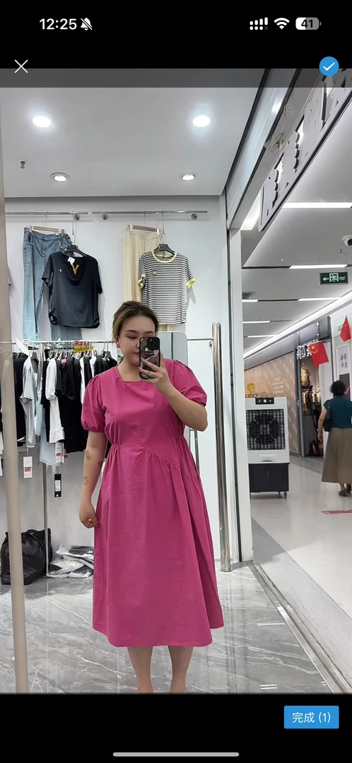 薄料洗水大码减龄连衣裙(115)