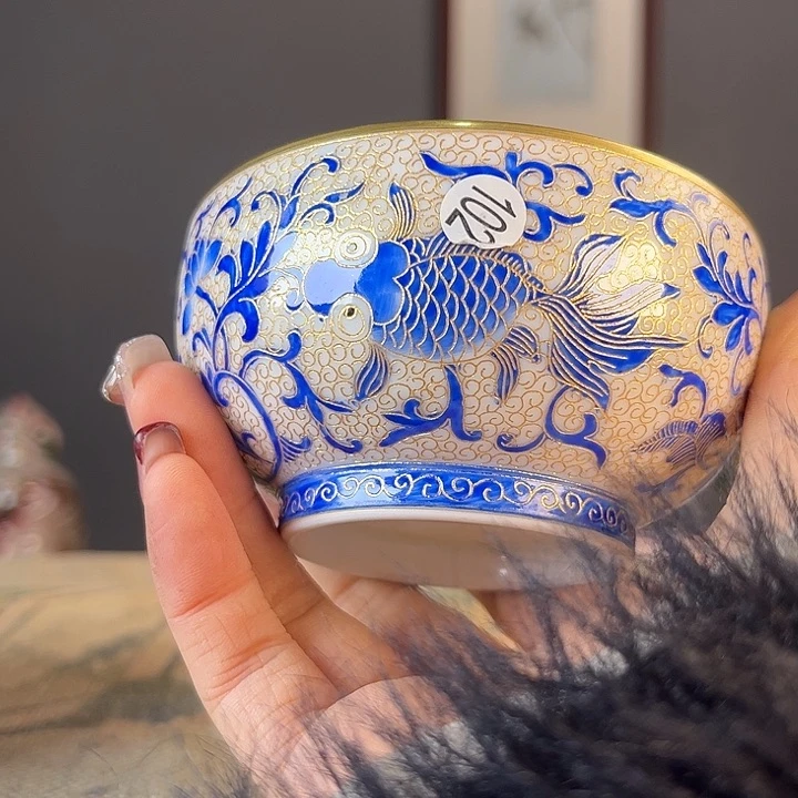 摆件景德柴烧茶杯多人