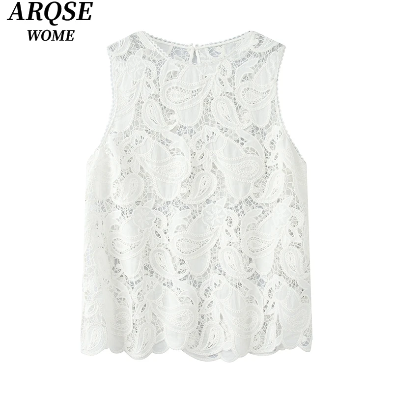 【艾家商场同款】2025夏季新品款无袖镂空针织衫上衣女5034