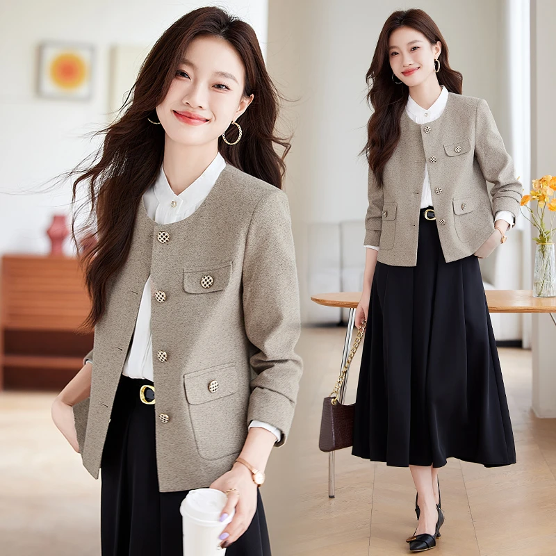 法式小香风西装外套女2025秋季新款名媛气质休闲气质短款西服上衣