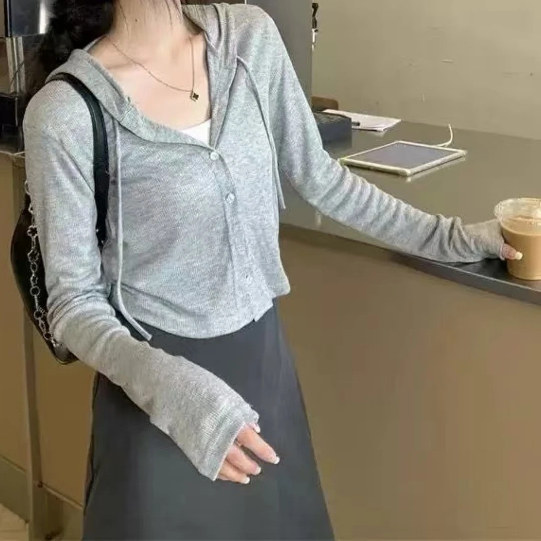 Z.X   撞色假两件拼接连帽针织衫  5714（C4）