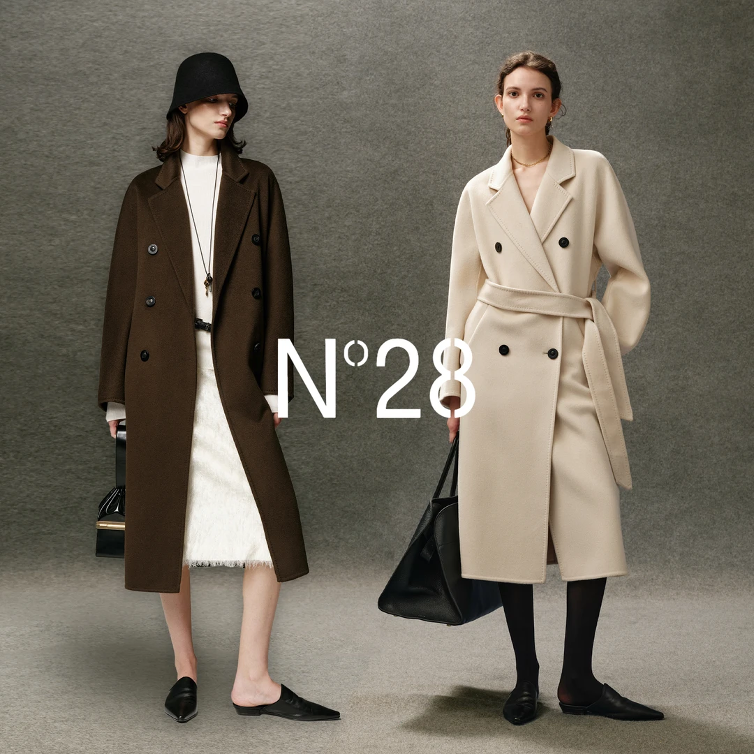 【人生大衣长】N°28双排扣双面呢大衣女长款翻领外套8855A1D801-8