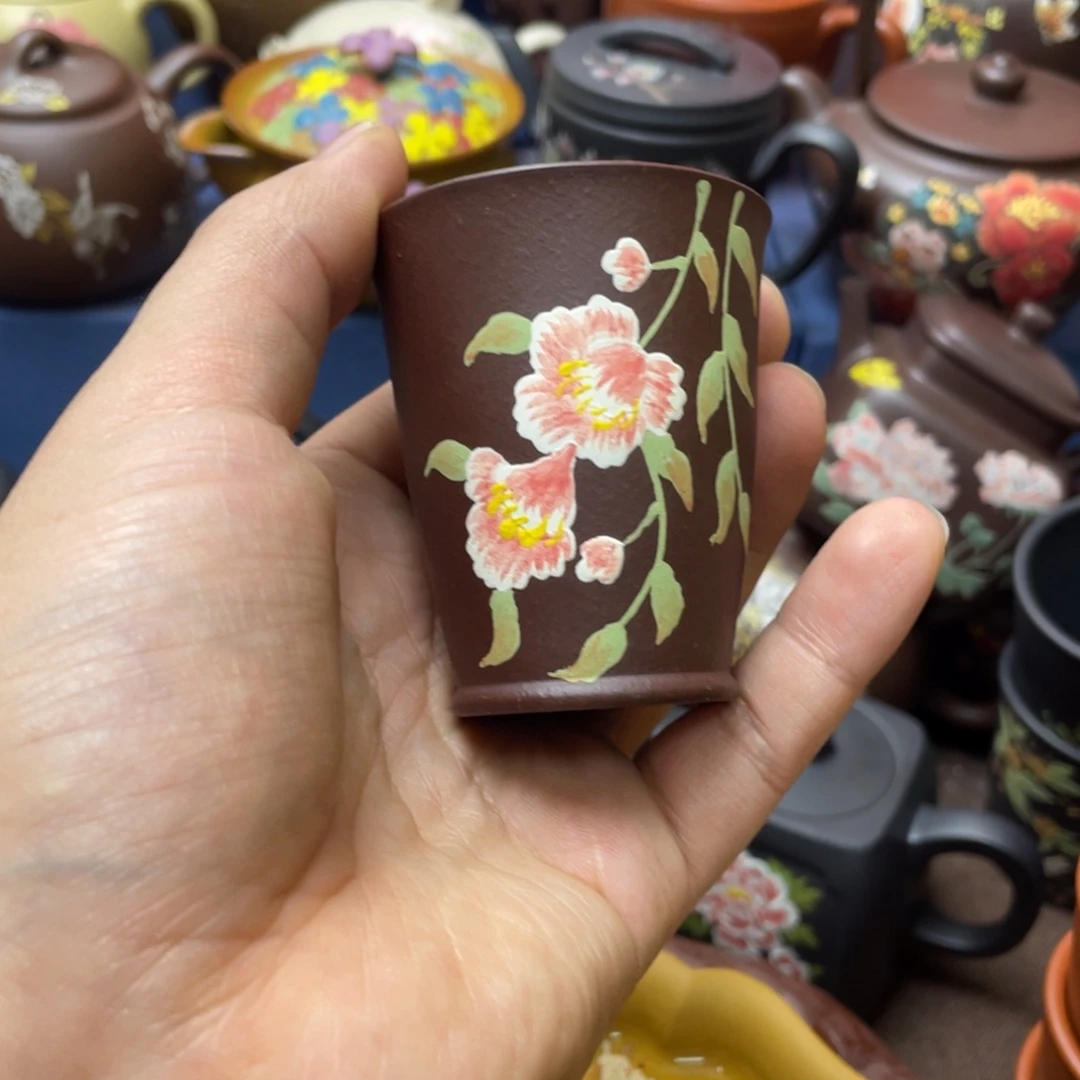 红泥茶杯紫砂主人杯60cc