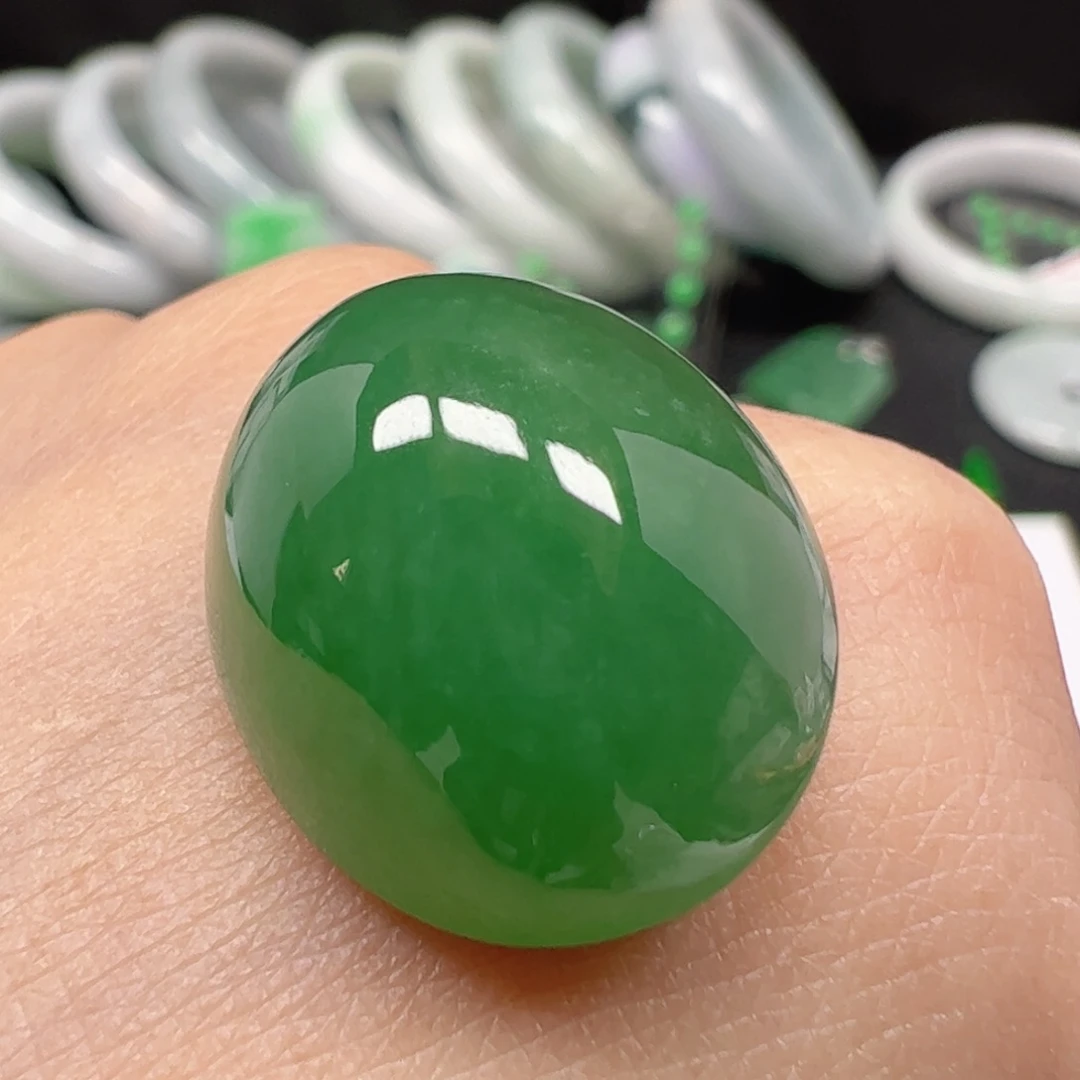 翡翠未镶嵌耳饰蛋面