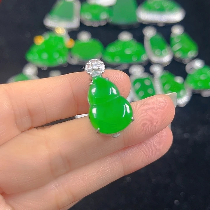 翡翠银S925镶嵌吊坠(不含链)