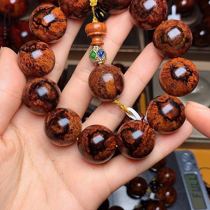 花梨木类手串/手链黄花梨风化料老挝花梨土埋料2.0