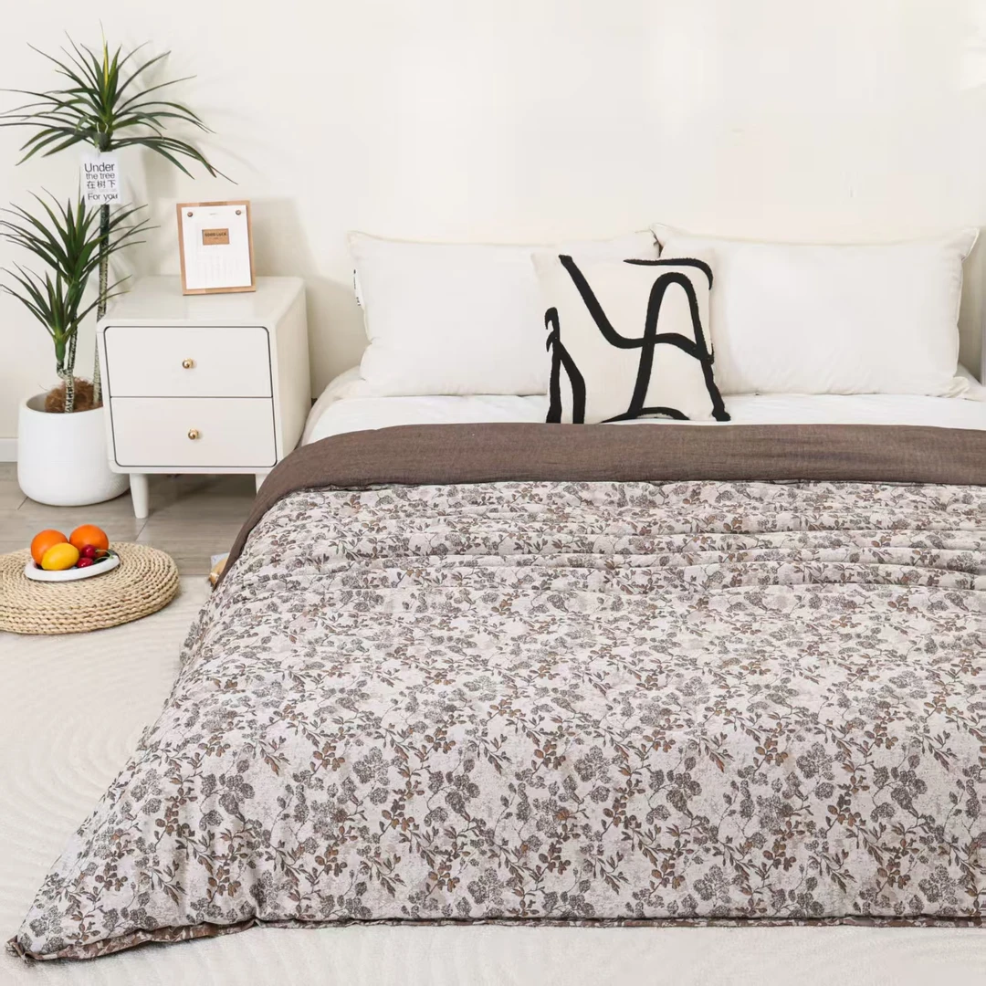 （兰花草）200cm*230cm4斤高端亚麻空调被亚麻夏凉被提花柔软四季被