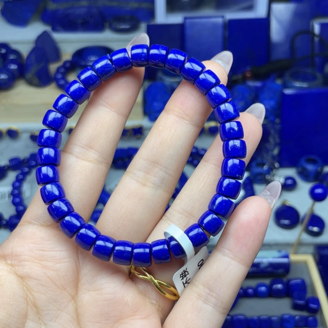 青金石未镶嵌直切手串7+