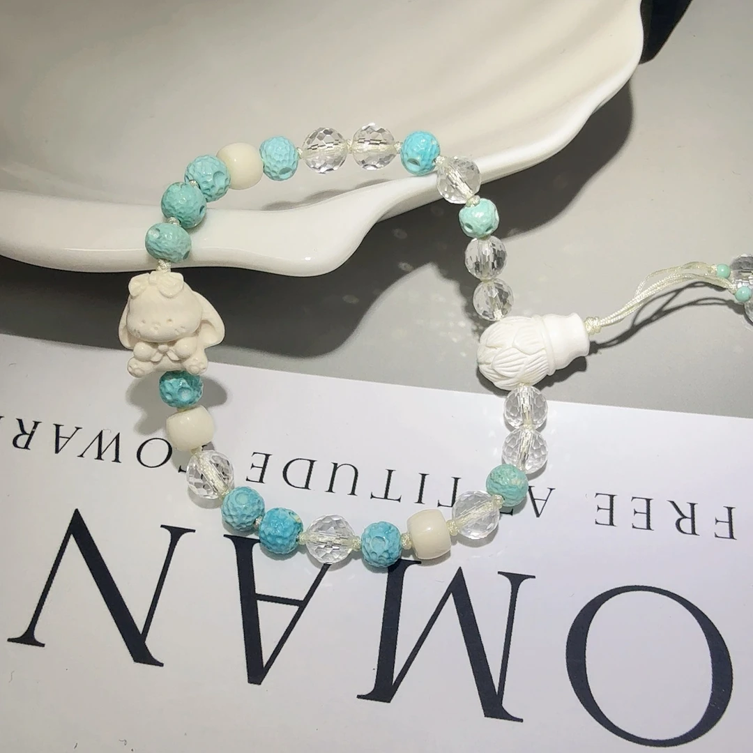 天然松石可爱兔兔 项链 F202 多样性发一