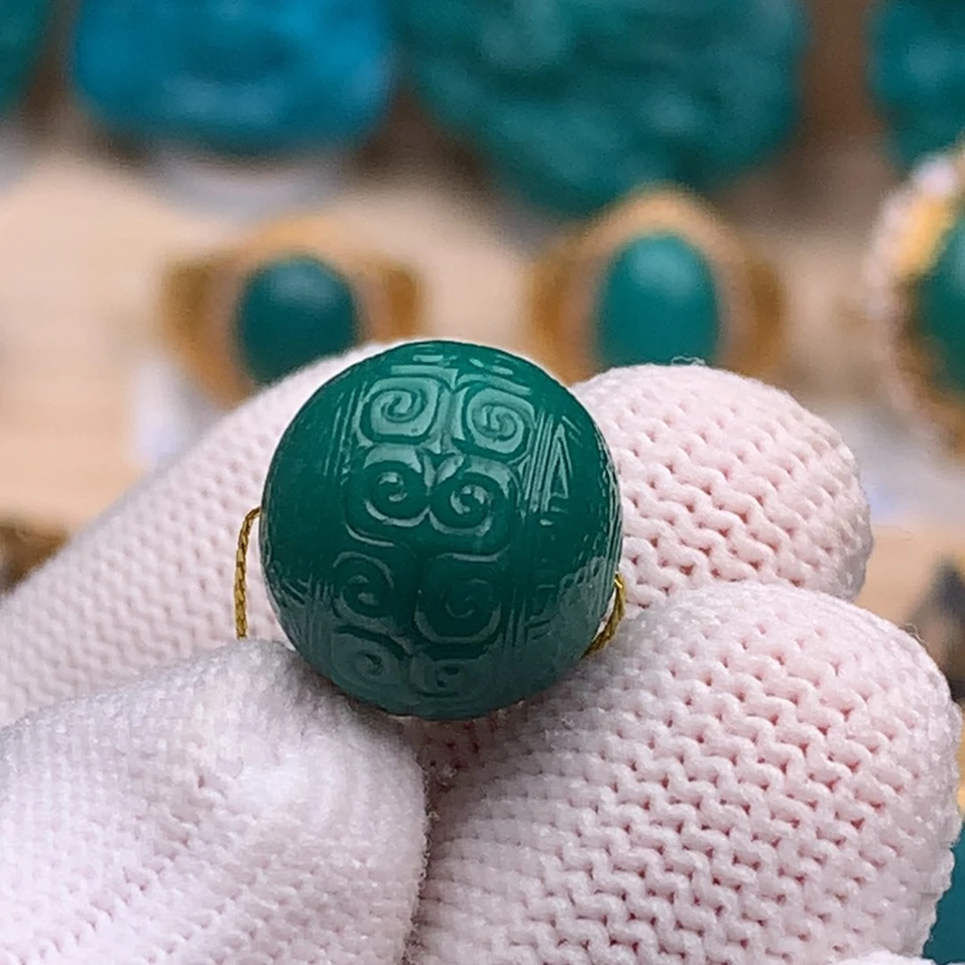 未镶嵌绿松石珠宝奇石13mm