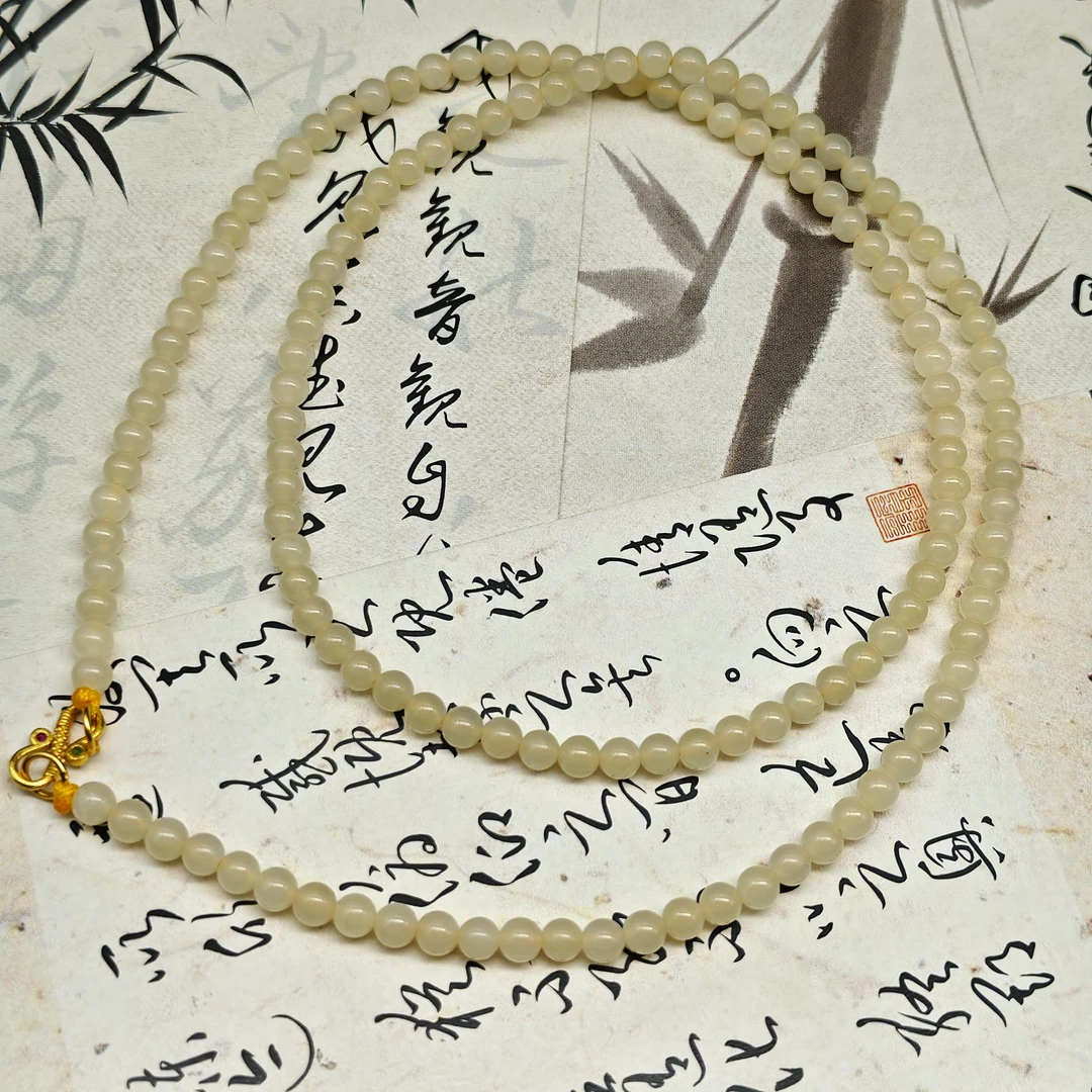 【老王好物优选】0f0811-天然和田玉藕粉项链多样性发一