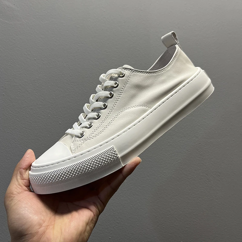 2025春季夏季板鞋男真皮 透气小白鞋软皮舒适百搭男鞋休闲鞋潮鞋